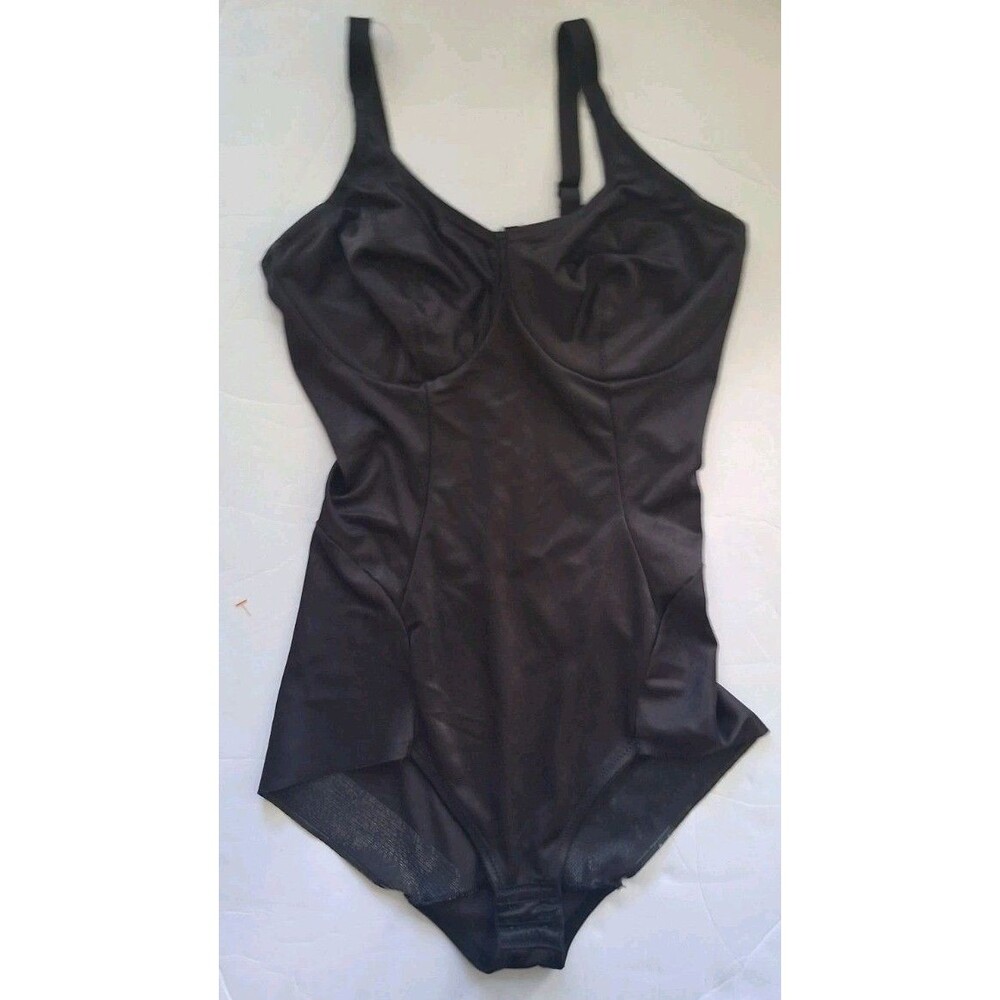 Underscore Shapewear Shaper Size 36C Underwire Black Cotton Hook Gusset Girdle